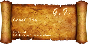 Graef Ida névjegykártya